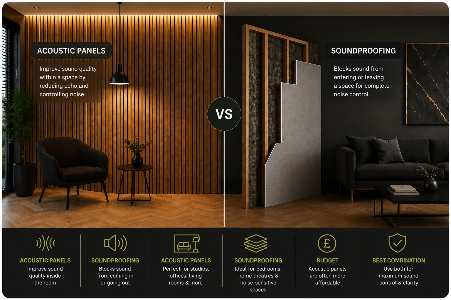 Acoustic Panels vs Soundproofing: What's the Difference? UK Guide (2026)