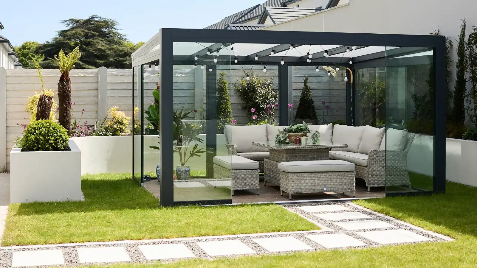 Modern garden fencing ideas UK using composite panels for a clean outdoor design