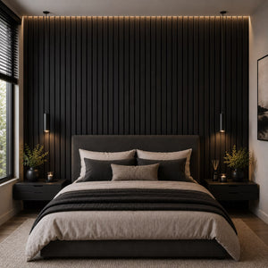 Aluvo 4 Slats Black Wood