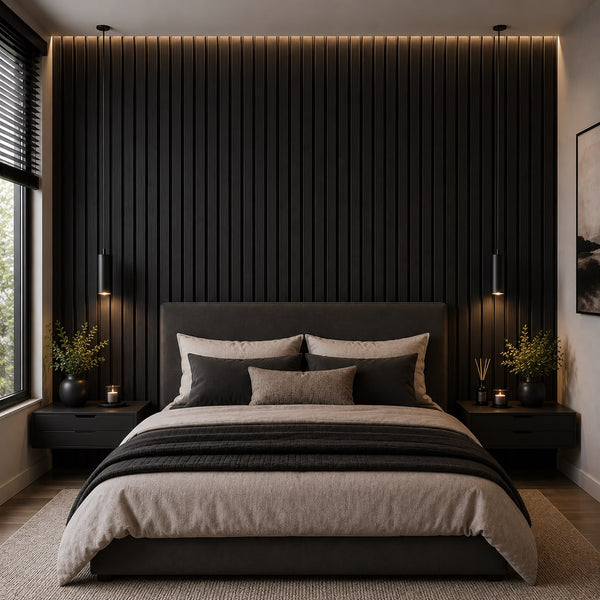 Aluvo 4 Slats Black Wood