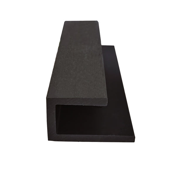 Neowall Anthracite Grey U Trim for composite cladding edge finishing