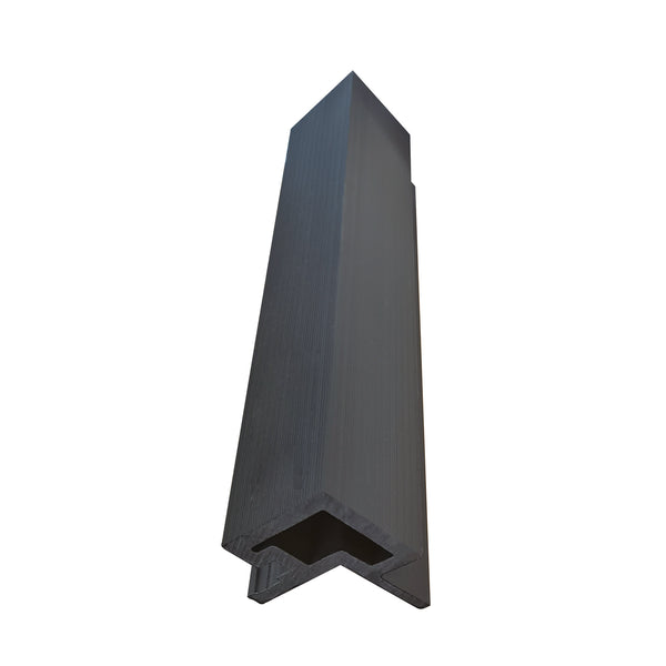 Neowall Anthracite Grey external trim for SlatWall panels with clean edge finishing