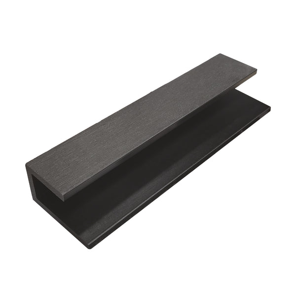 Anthracite grey composite U trim for cladding panels by Neowall