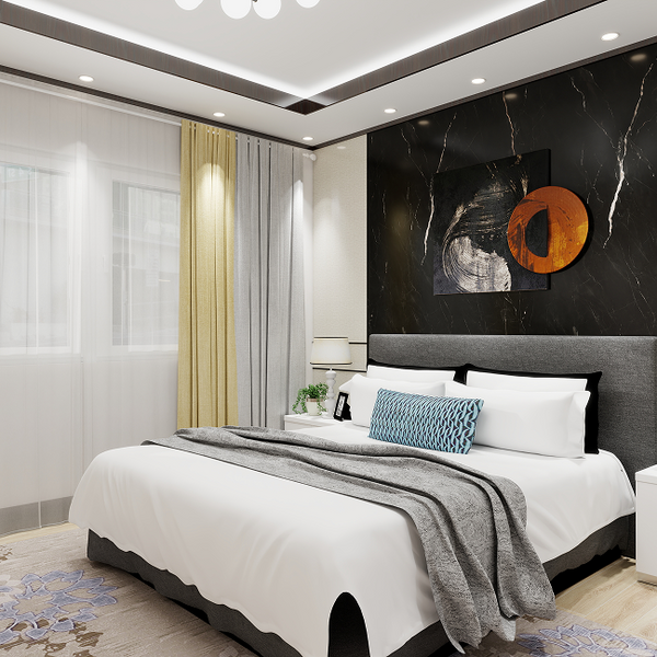 Black marble effect wall panels for elegant modern interiors