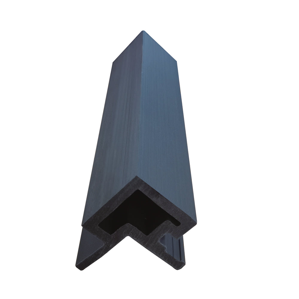 Neowall Blue Grey external trim for SlatWall panels with clean and seamless edge finishing