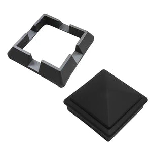 Cap and base for WPC post fencing accessory