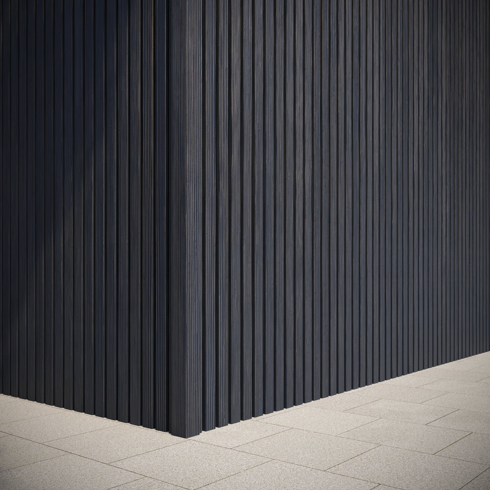 Neowall Charcoal SlatWall edge seal trim for clean and seamless panel finishing