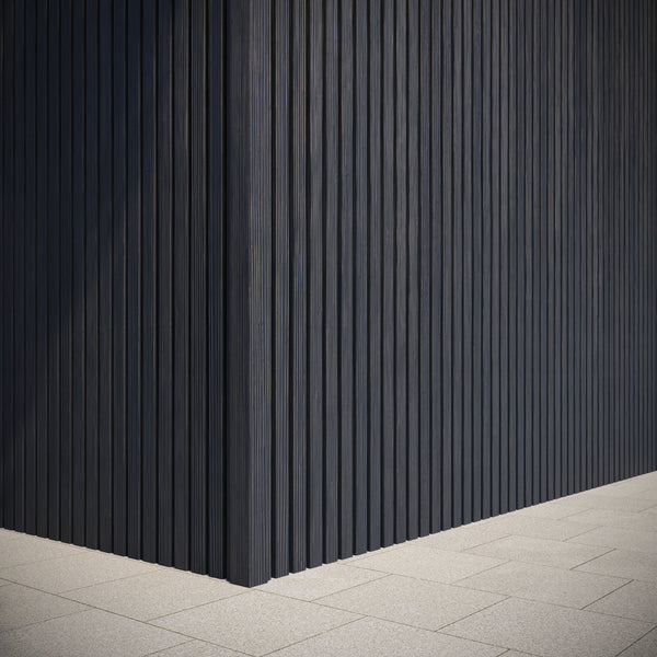 Neowall Charcoal SlatWall edge seal trim for clean and seamless panel finishing