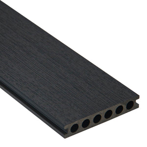 Charcoal anthracite composite decking board profile showing durable capped decking design