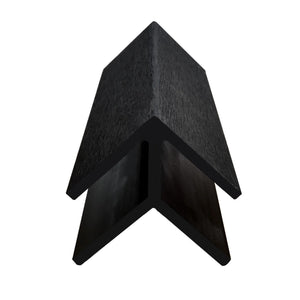 Charcoal cladding end trim for finishing exposed exterior panel ends