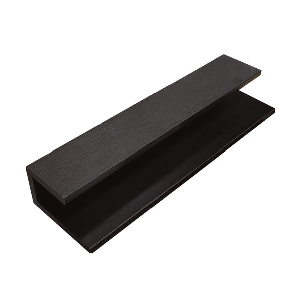 Charcoal composite U trim for exterior wall cladding by Neowall