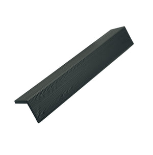 Charcoal composite edge seal for slat wall panels by Neowall for modern wall cladding finish