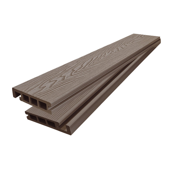 Neowall Composite Decking Bull-nose – Chocolate Brown rounded edge decking board for steps and deck edges