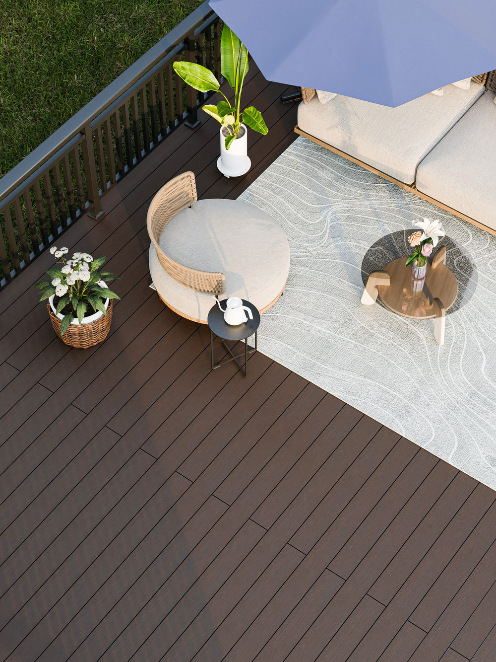 Co Extrusion Dual Decking Teak & Choco Brown