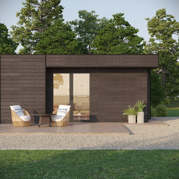 Neowall Choco Brown composite cladding panels for warm exterior wall design