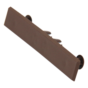 Choco brown composite decking end caps by Neowall for finishing exposed decking board edges