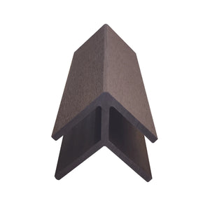 Chocolate brown cladding end trim for finishing exposed panel ends