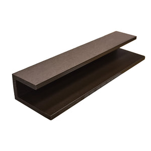 Chocolate brown composite U trim for cladding panels by Neowall
