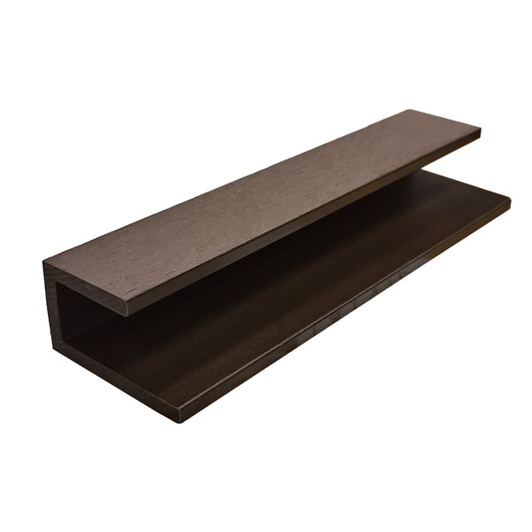 Chocolate brown composite U trim for cladding panels by Neowall