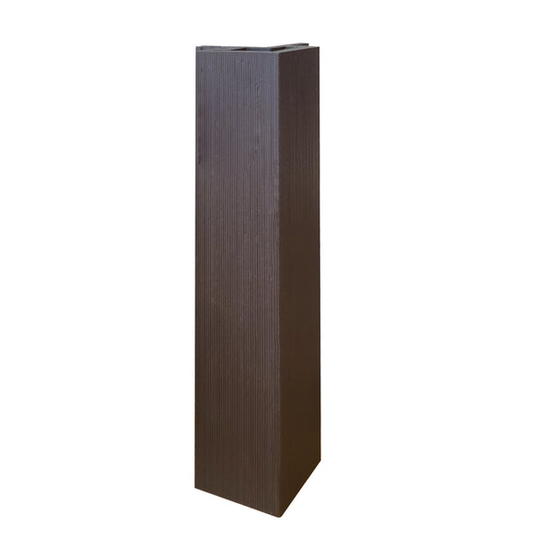 Chocolate brown composite external trim for slat wall cladding by Neowall