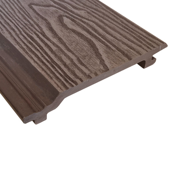 Chocolate brown composite wall cladding boards by Neowall for outdoor facade