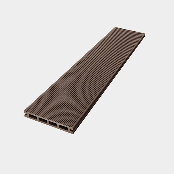 Chocolate brown outdoor composite decking board