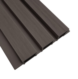Chocolate brown composite slat wall panel by Neowall for interior and exterior wall design