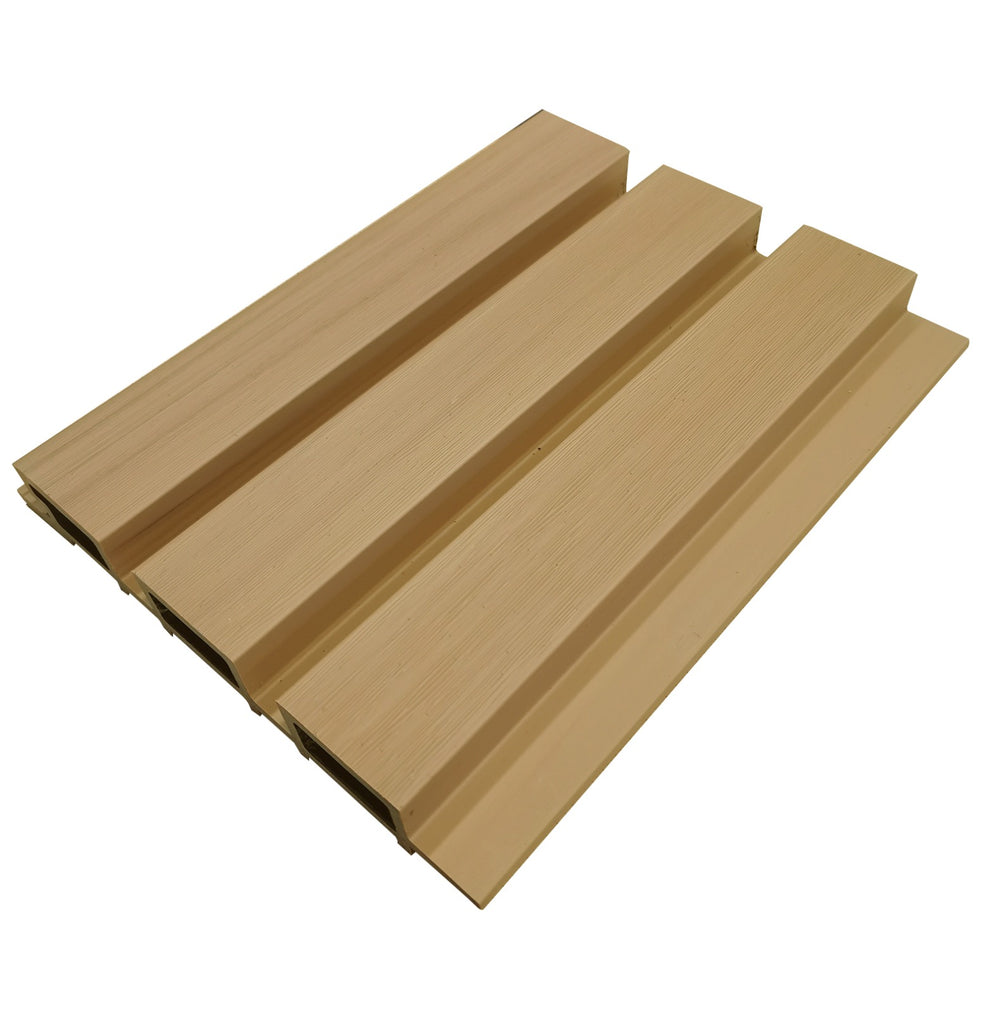 Neowall Composite SlatWall Teak wood effect wall cladding panel for feature walls