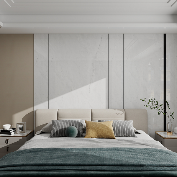 Light grey marble effect wall panels for modern elegant interiors