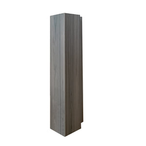 Natural wood-effect composite external trim for slat wall cladding by Neowall