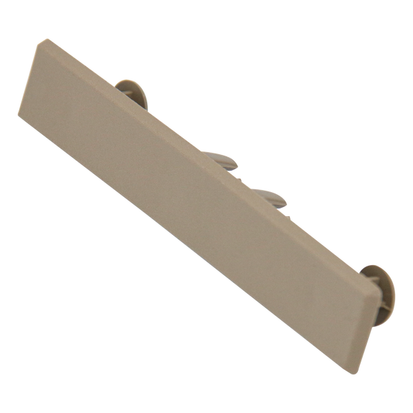 Natural wood effect composite decking end caps by Neowall for finishing exposed decking edges