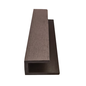 Neowall Chocolate Brown U Trim for composite cladding edge finishing