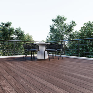 Neowall Composite Decking Chocolate Brown board for garden patios and outdoor decking areas