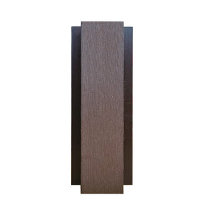 Neowall H trim in chocolate brown installed between cladding boards