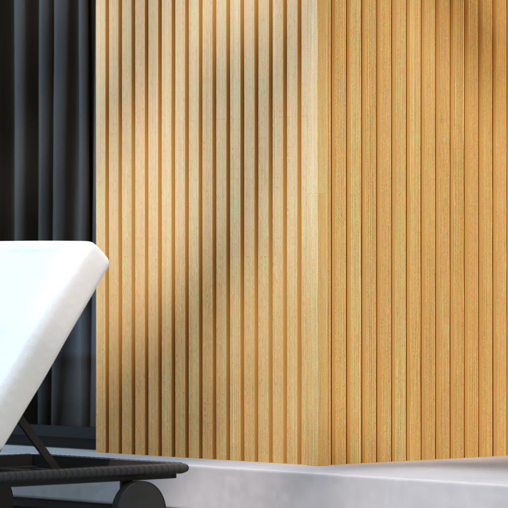 Neowall Teak SlatWall edge seal trim for clean and seamless panel edge finishing