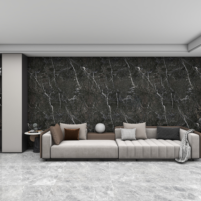 Neowall Vellura Graphite Marble wall panels with dark marble-effect finish