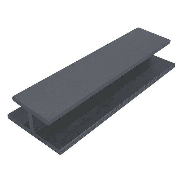 Neowall anthracite grey H trim for seamless composite cladding panel joints