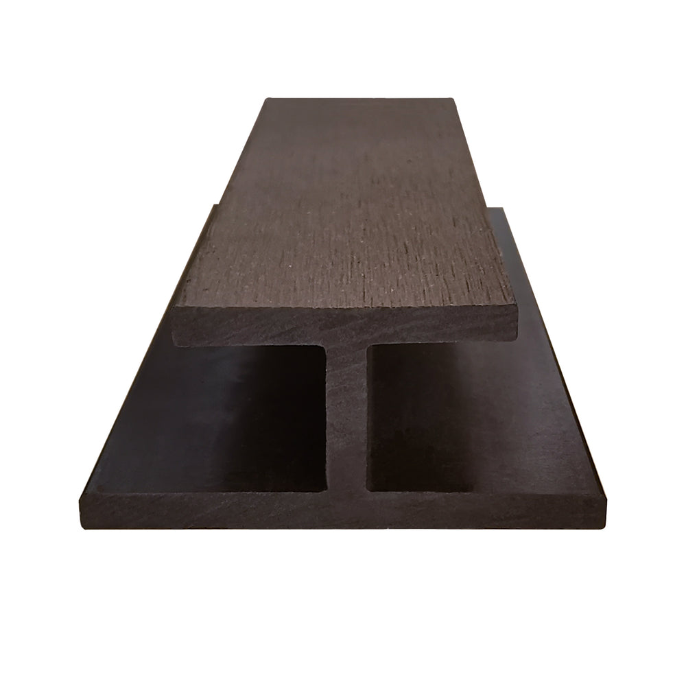 Neowall chocolate brown H trim for seamless composite cladding panel joints