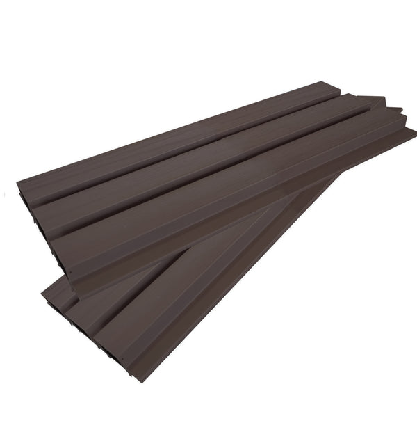 Chocolate brown composite slat wall panel by Neowall for interior and exterior wall design