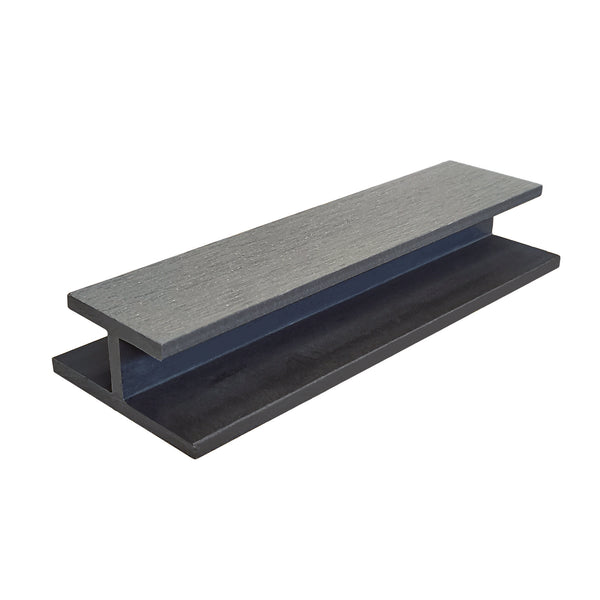 Neowall grey H trim installed between cladding panels for smooth alignment