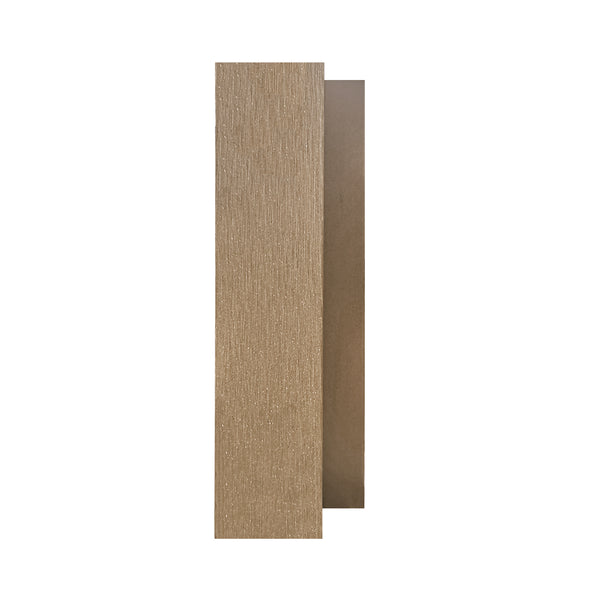 Neowall teak cladding U trim installed on wall edges for seamless finish