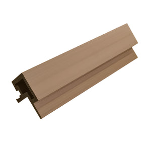Teak composite external trim for slat wall cladding by Neowall for warm wood-effect design