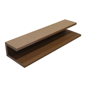 Teak wood-effect composite U trim for exterior cladding by Neowall