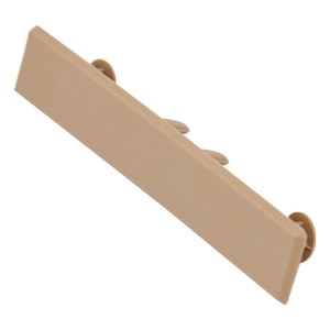 Teak wood effect composite decking end caps by Neowall for finishing exposed decking edges