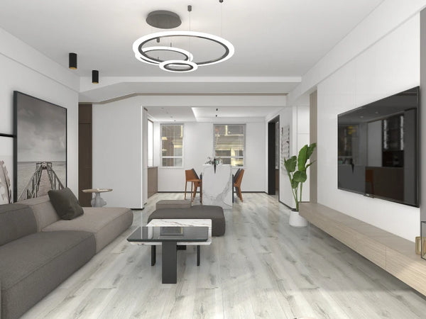 Warm walnut herringbone flooring design for elegant interior spaces
