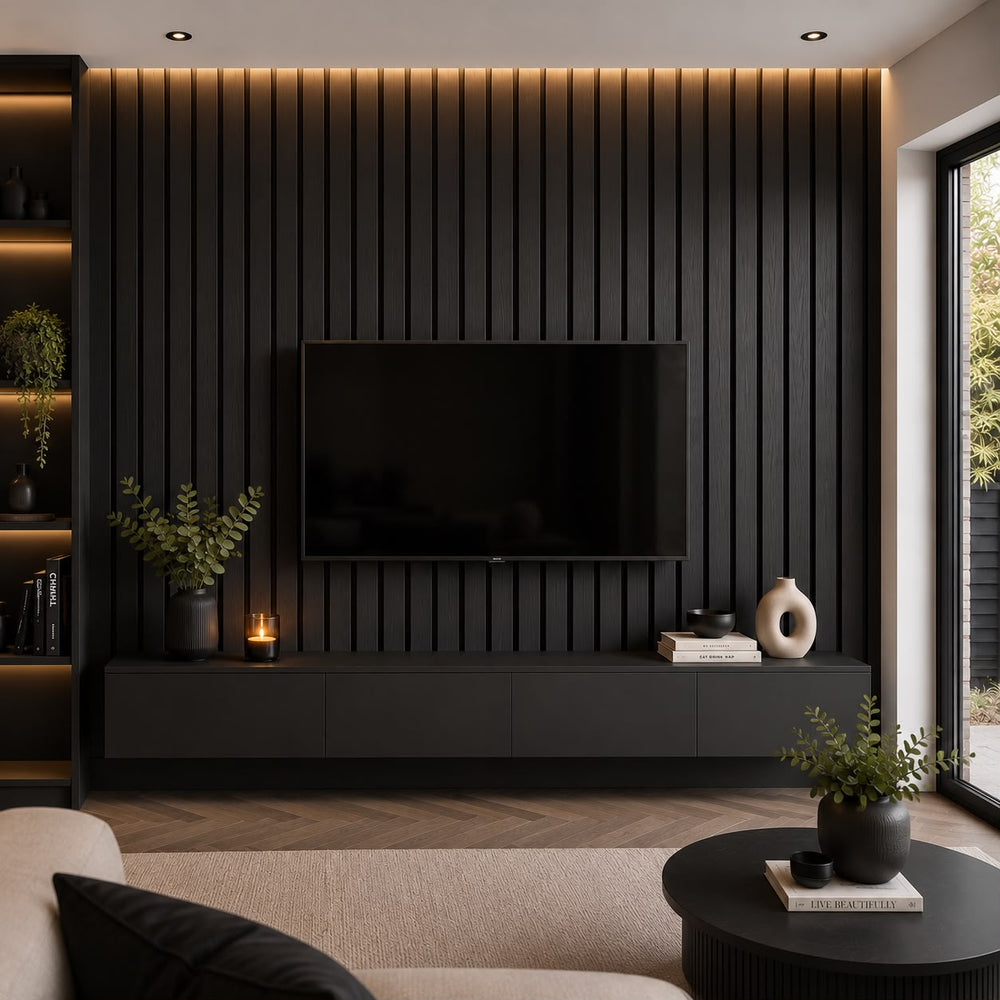 Aluvo 3 Slats Black Wood