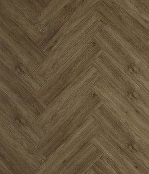 Neowall herringbone panel installation in chestnut oak tone