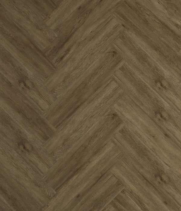 Neowall herringbone panel installation in chestnut oak tone