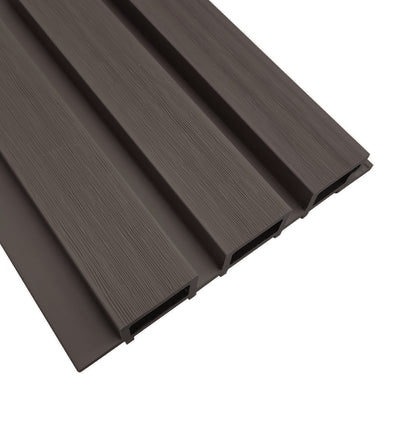 3.6m Composite Slat Wall - Chocolate Brown