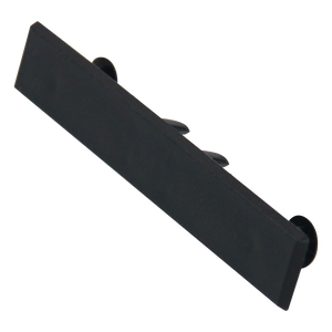 Charcoal composite decking end caps by Neowall for finishing exposed decking board ends